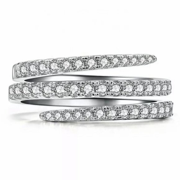 NEW 925 STERLING SILVER DIAMOND RING - Picture 3 of 4